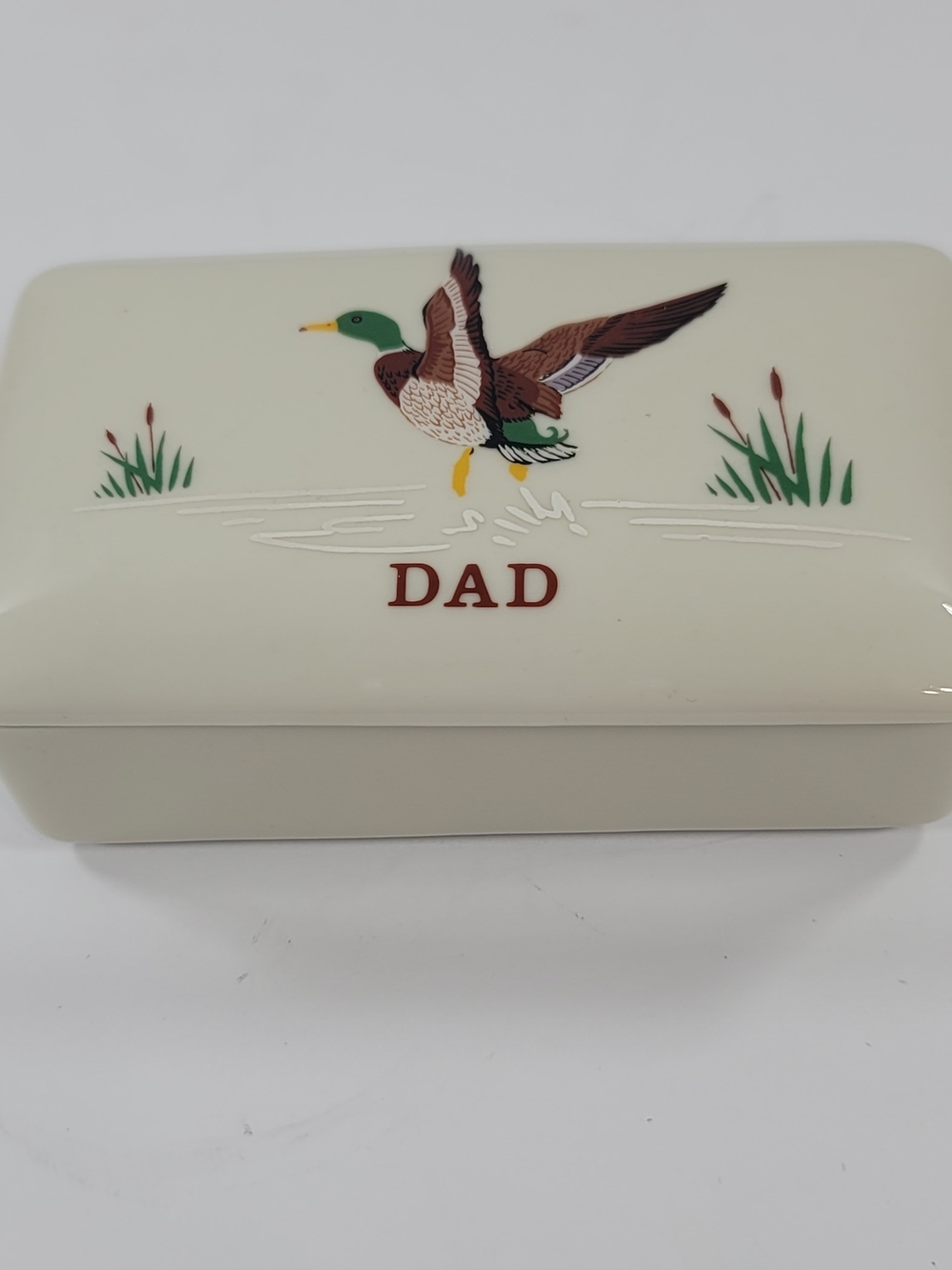 Flying Duck Dad Porcelain Trinket Box